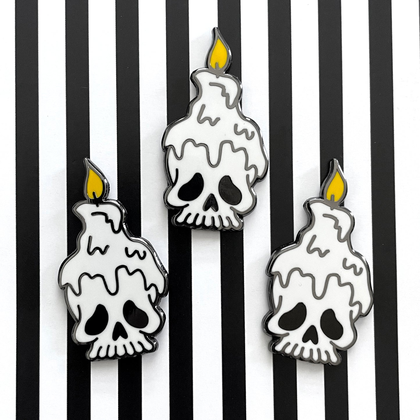 Spooky Skull Candle Pin