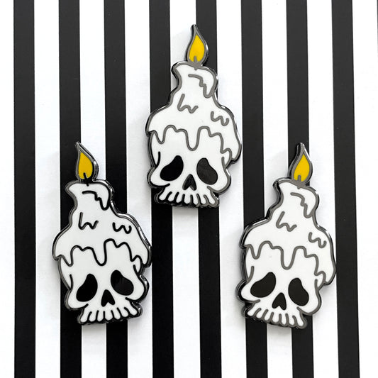 NEW! Spooky Skull Candle Pin