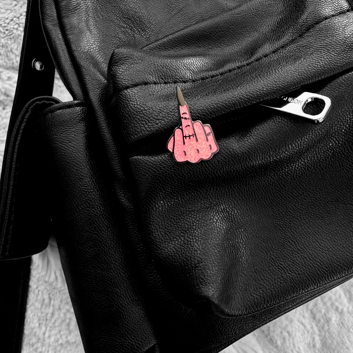 NEW! Zombie Eff You Pin (Glittery Pink)