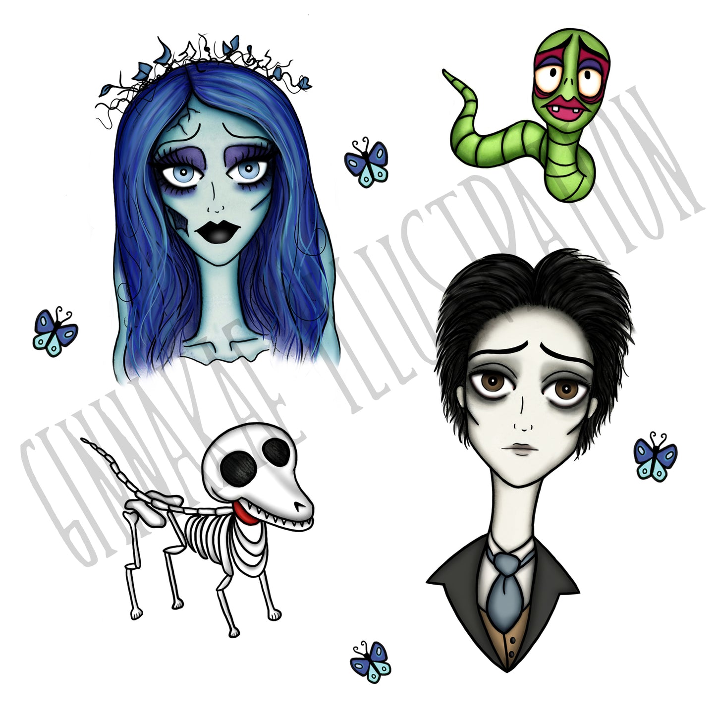 Corpse Bride Sticker Pack