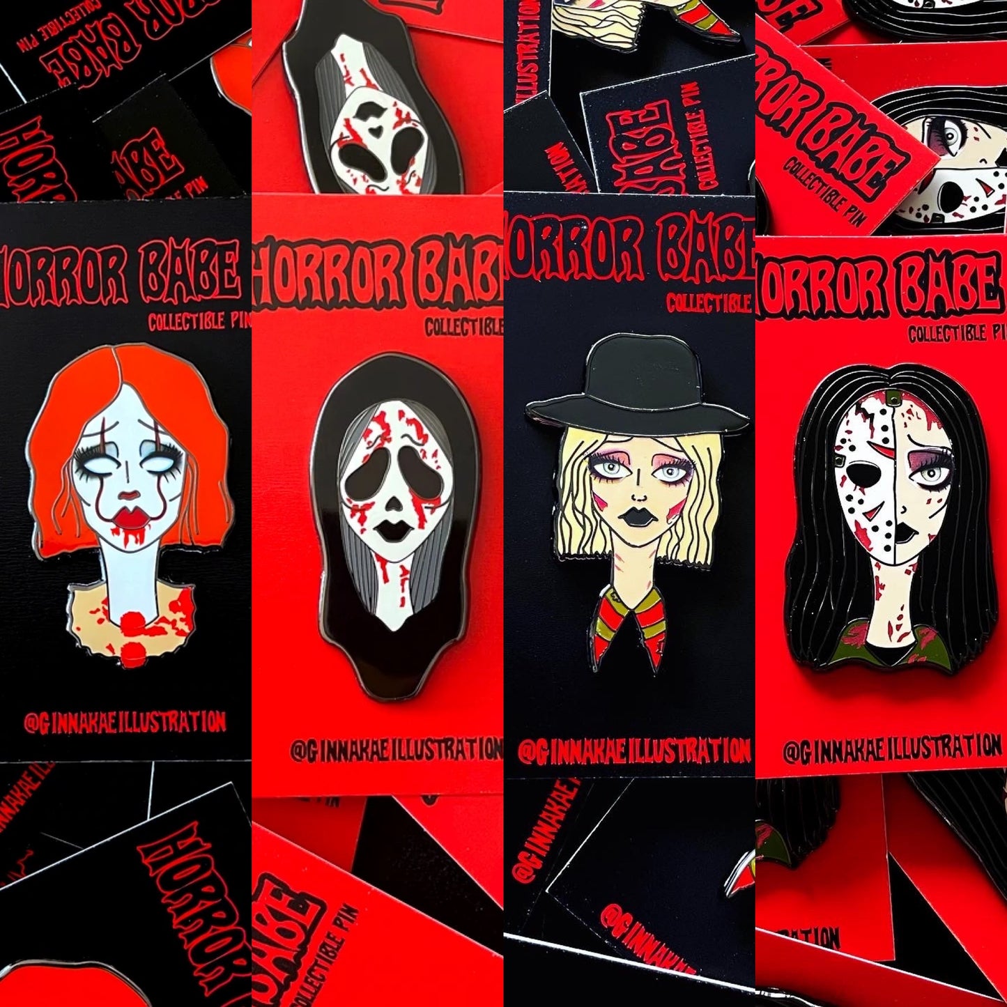 Horror Babe Pin Set