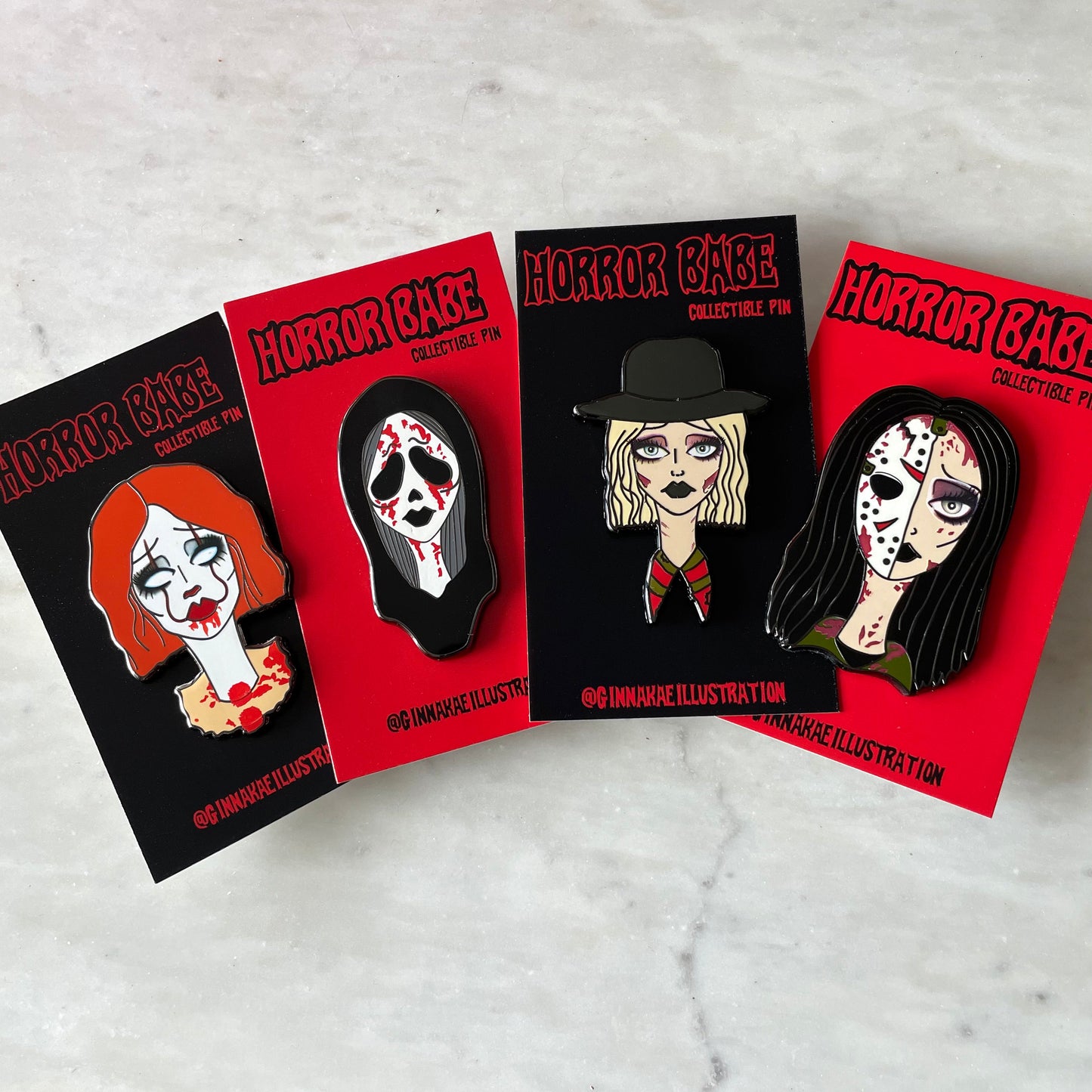 Horror Babe Pin Set