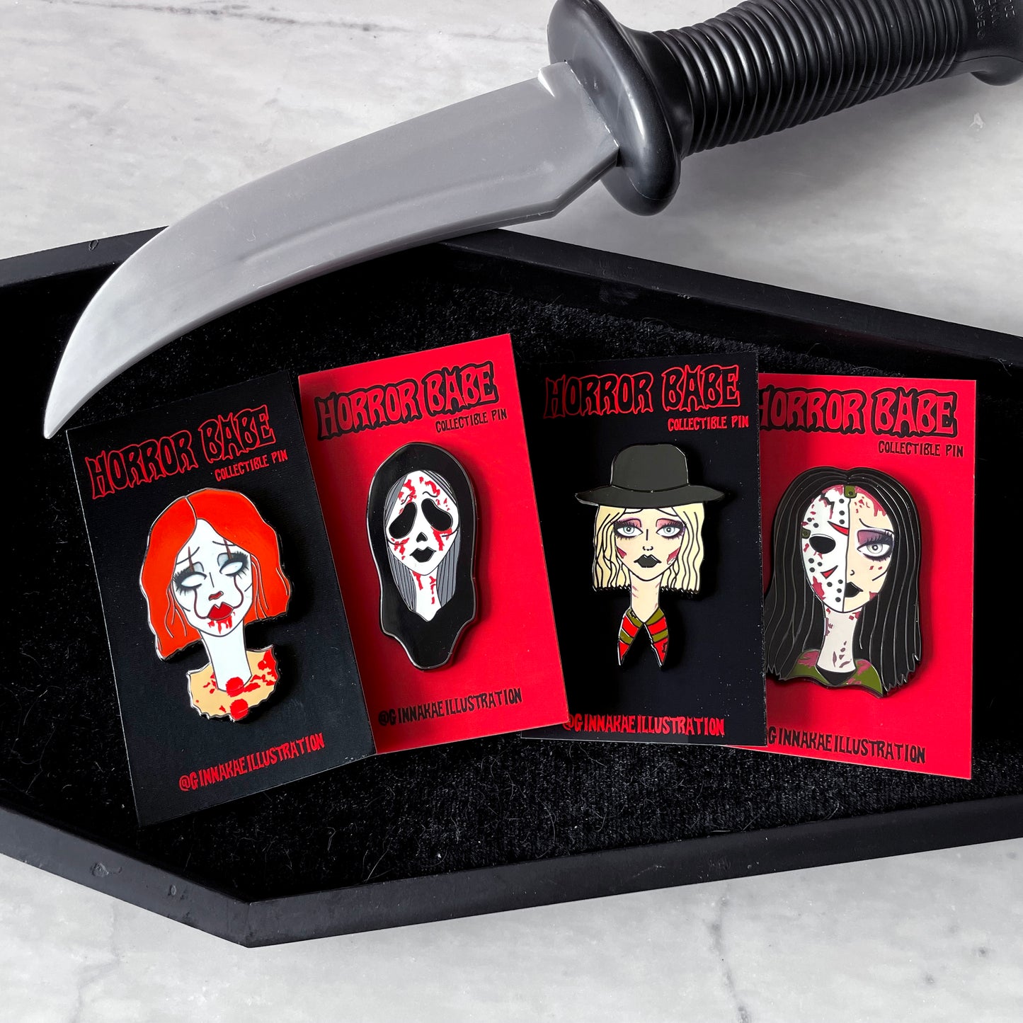 Horror Babe Pin Set