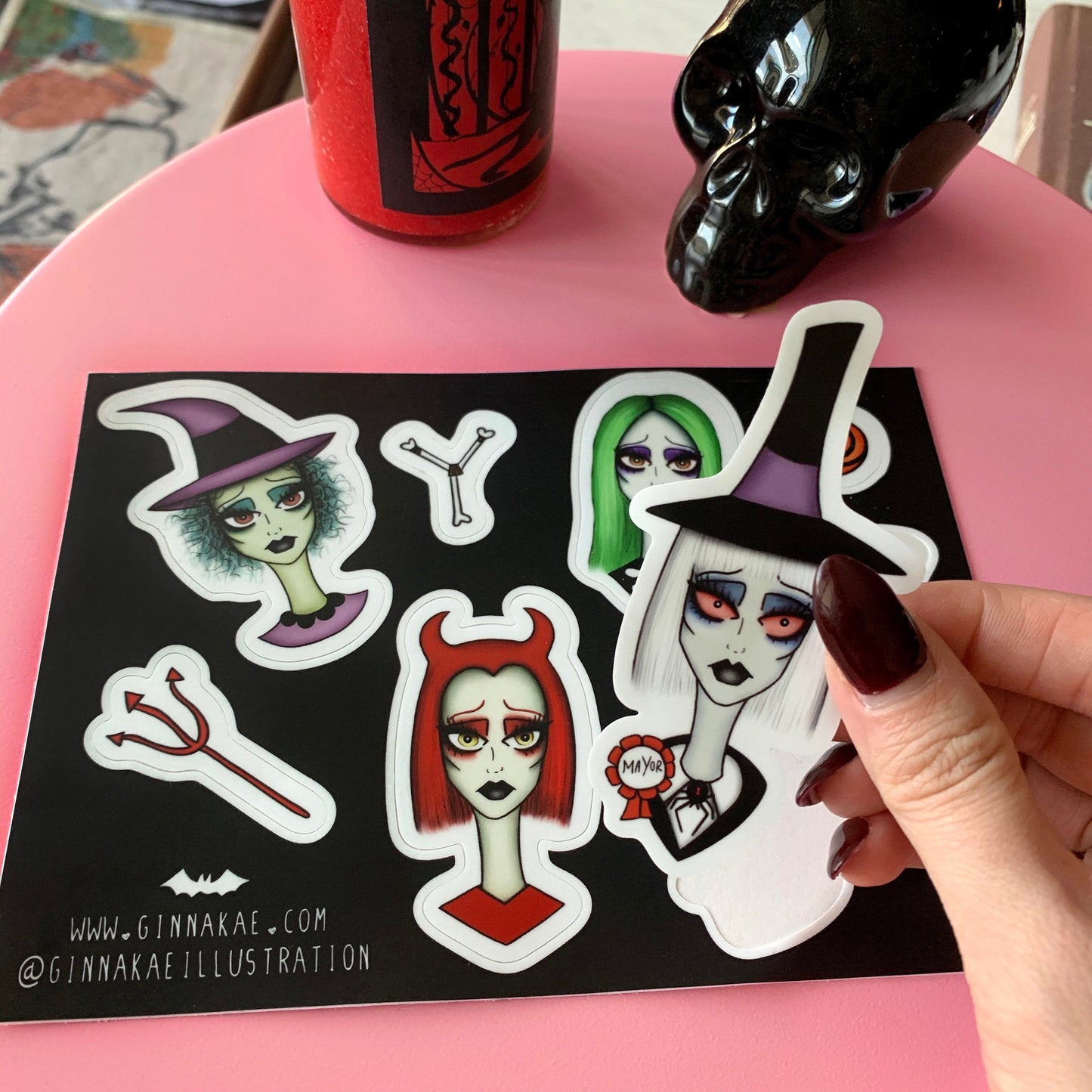 Nightmare Before Christmas Sticker Sheet - Lock, Shock, and Barrel + Mayor of Halloween Town