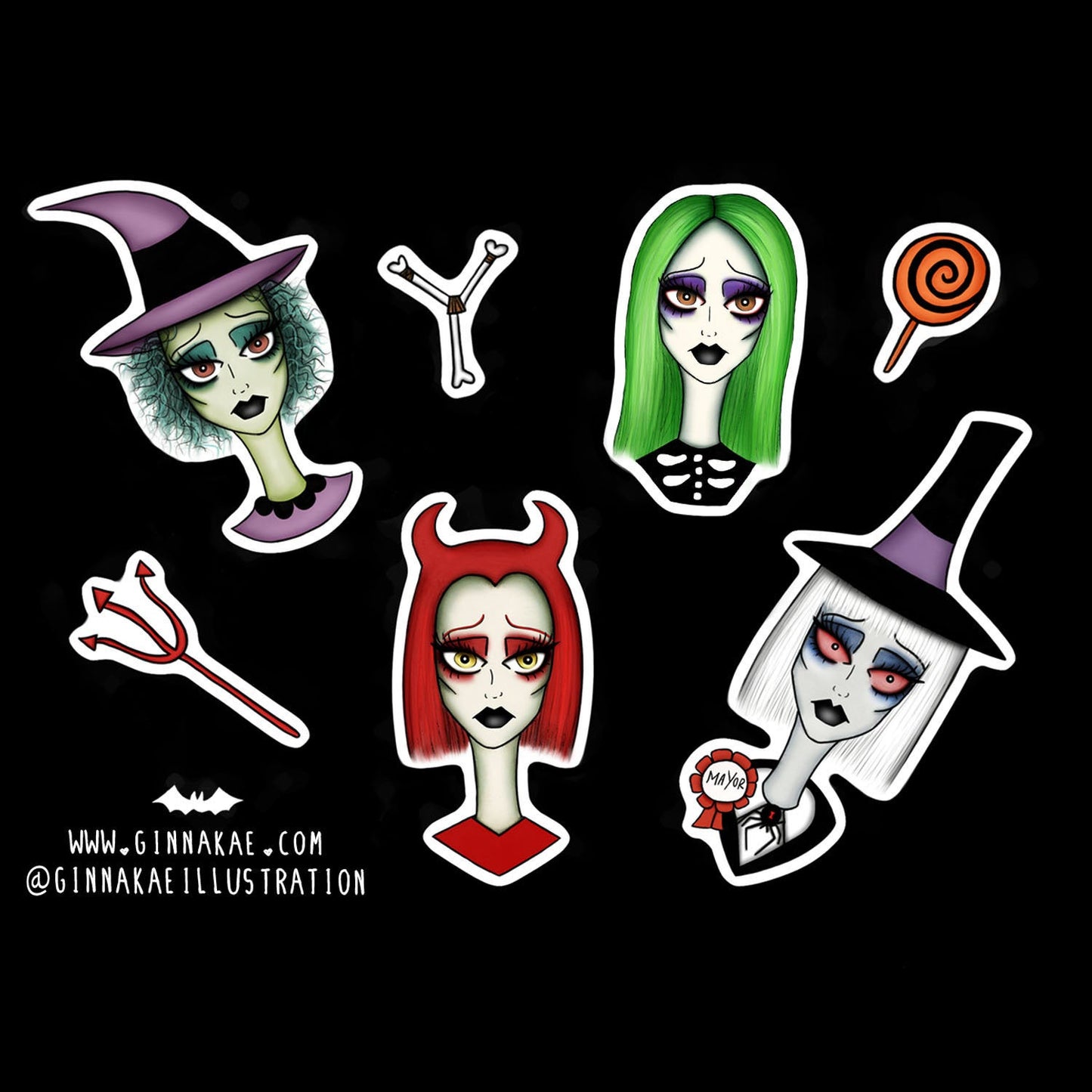 Nightmare Before Christmas Sticker Sheet - Lock, Shock, and Barrel + Mayor of Halloween Town