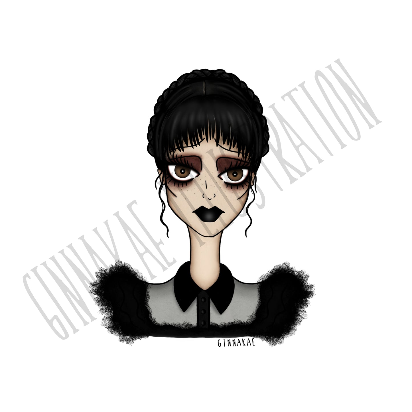 Wednesday (Black Dress) Print + Sticker