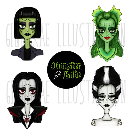 NEW! Monster Babes Sticker Pack