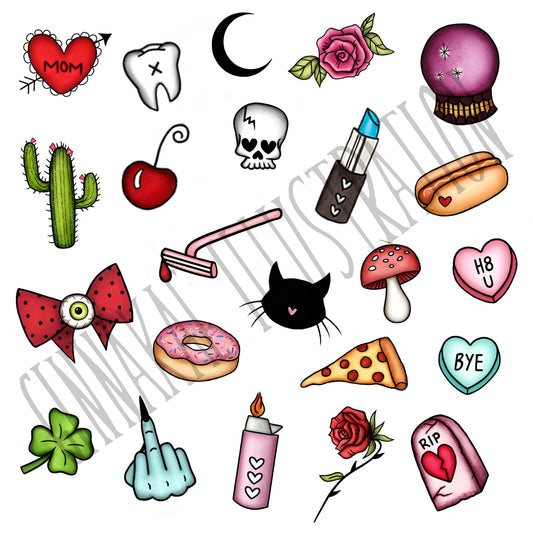 Tiny Mix & Match Stickers (Minimum Purchase of 5 Stickers)