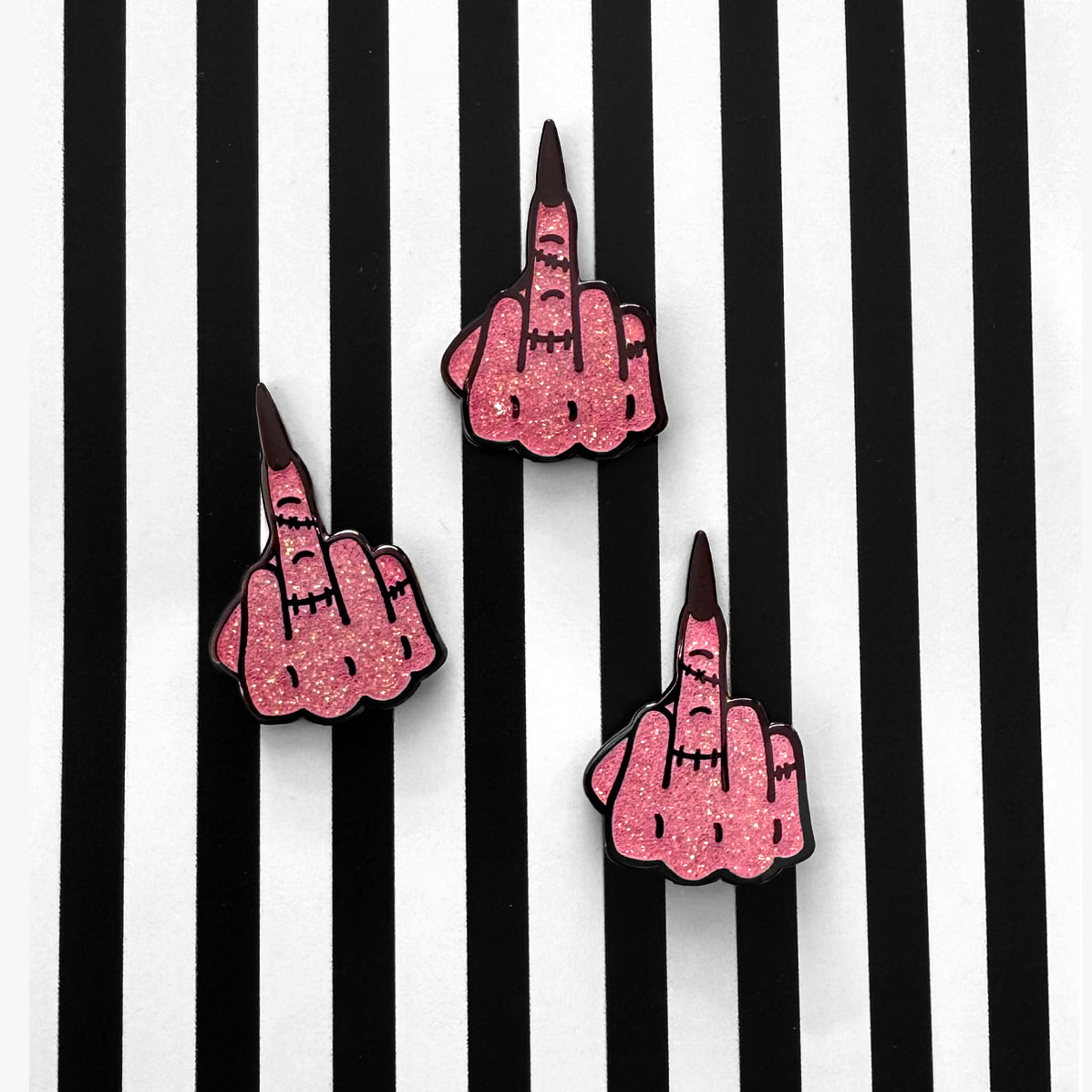 NEW! Zombie Eff You Pin (Glittery Pink)