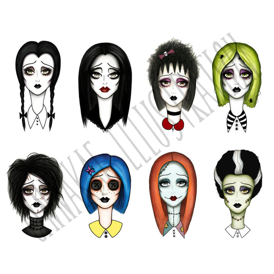 Spooky Girl Print Set