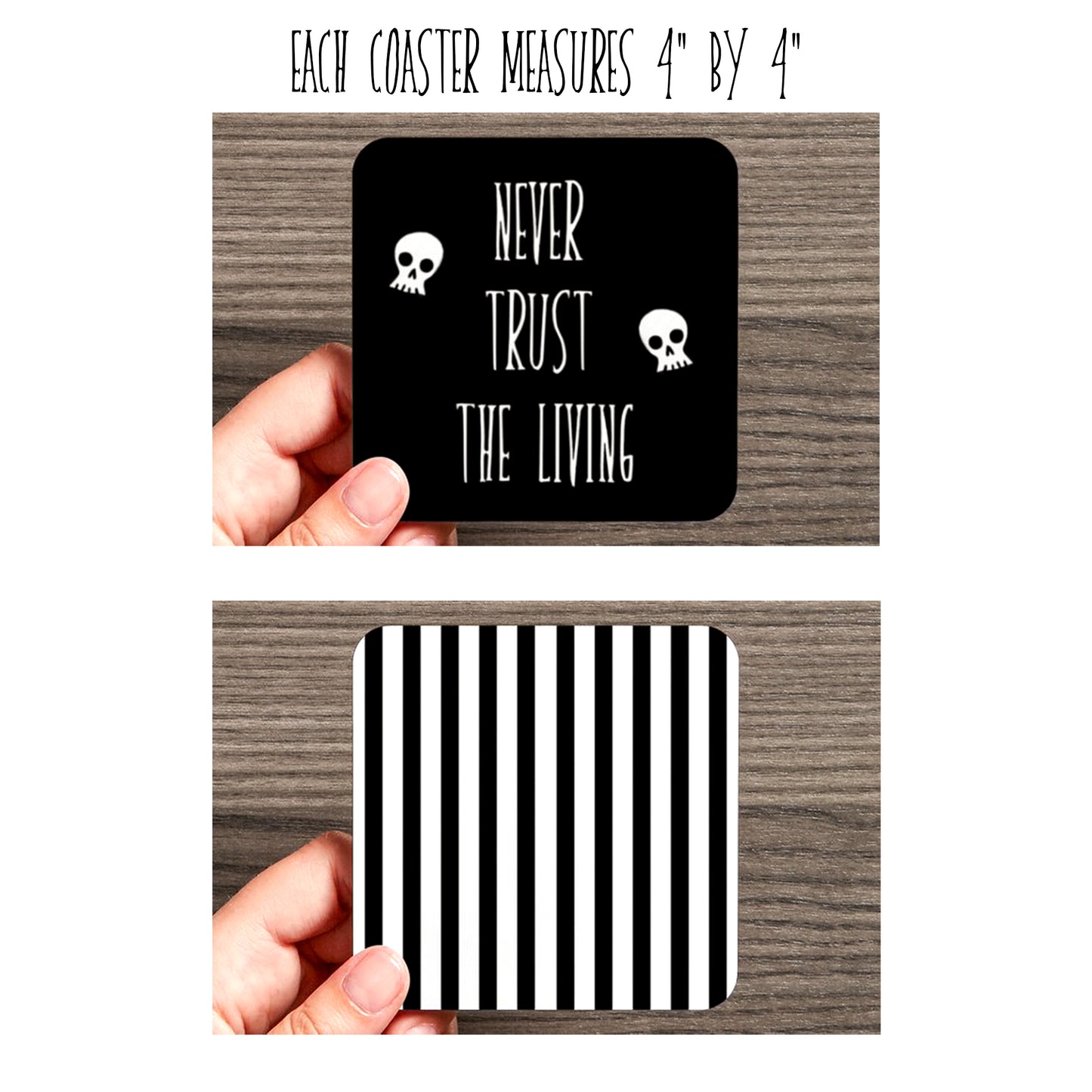 Never Trust the Living Coasters (Set of 4)