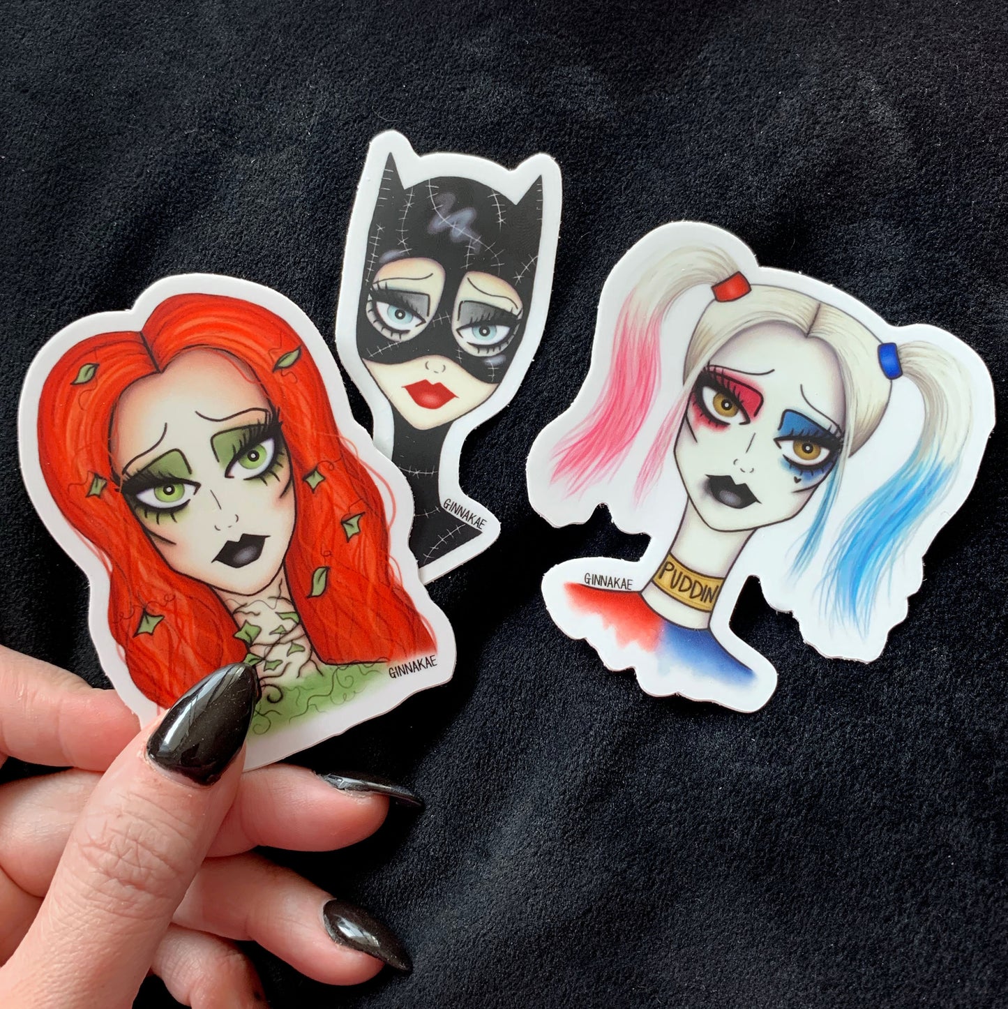 Harley, Cat Woman, & Poison Ivy Stickers + Prints