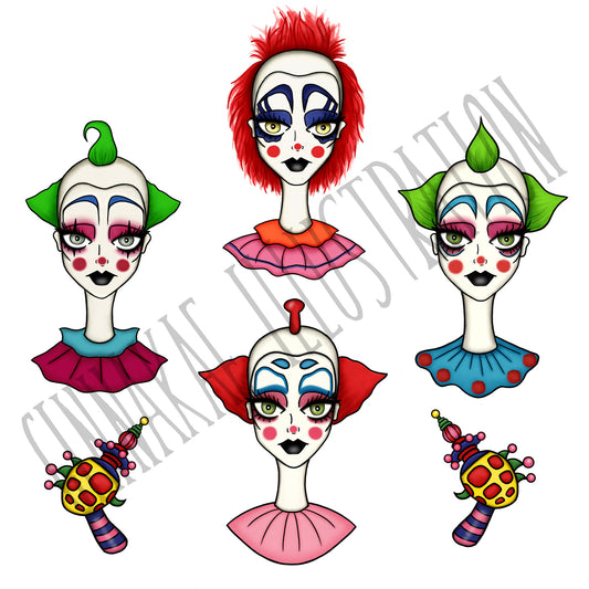 Killer Klown Babes Sticker Pack